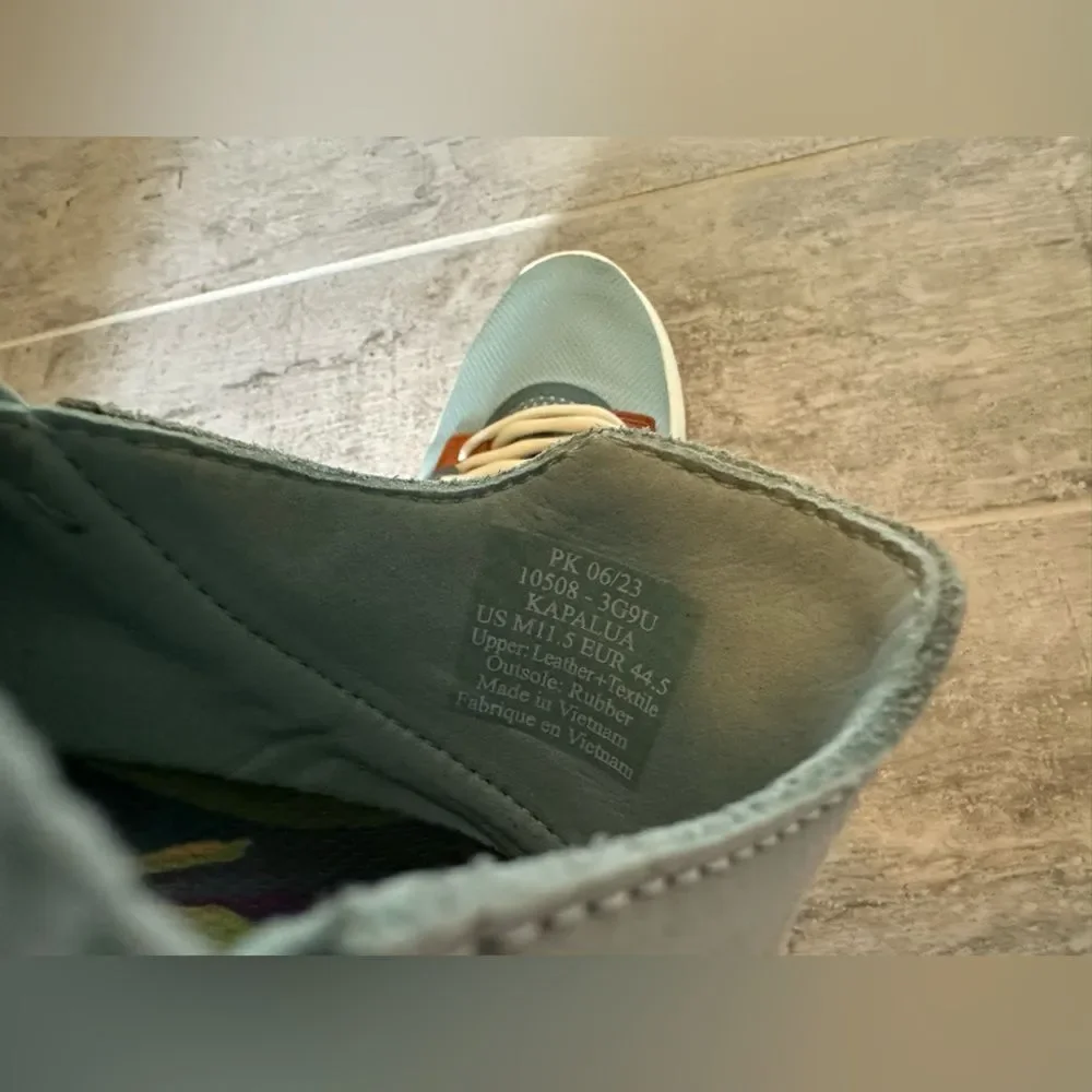 OluKai Manele Golf Shoe Pale Moss/Molten Orange 11.5 - Picture 8 of 10